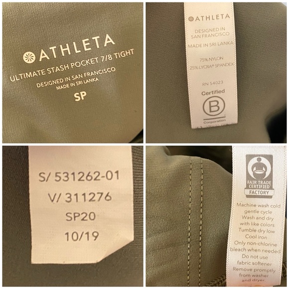 ATHLETA Ultimate Stash Pocket 7/8 Tight in Laurel Olive - SP - Picture 14 of 16